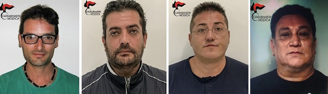 Da sinistra: Roberto Bellaera, Marco Fichera, Antonio Gustabella e Michele Ereddia